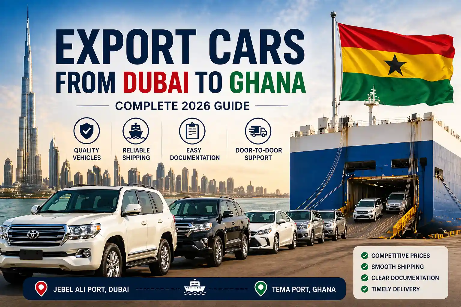 Export Cars from Dubai to Ghana